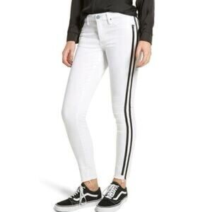 Articles of Society White Denim with Black Accent Stripes